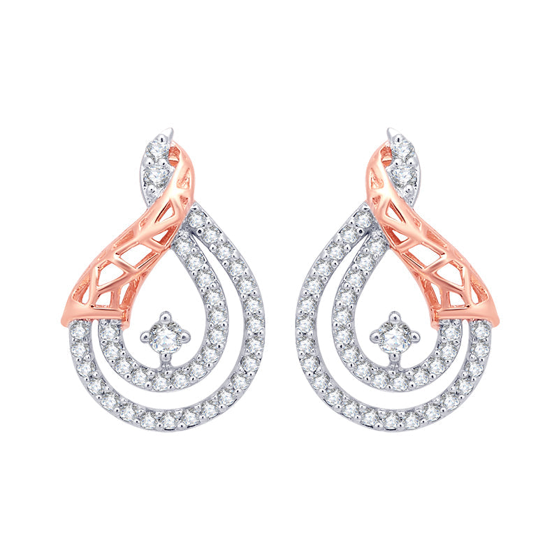 Rose Swirl Diamond Earrings