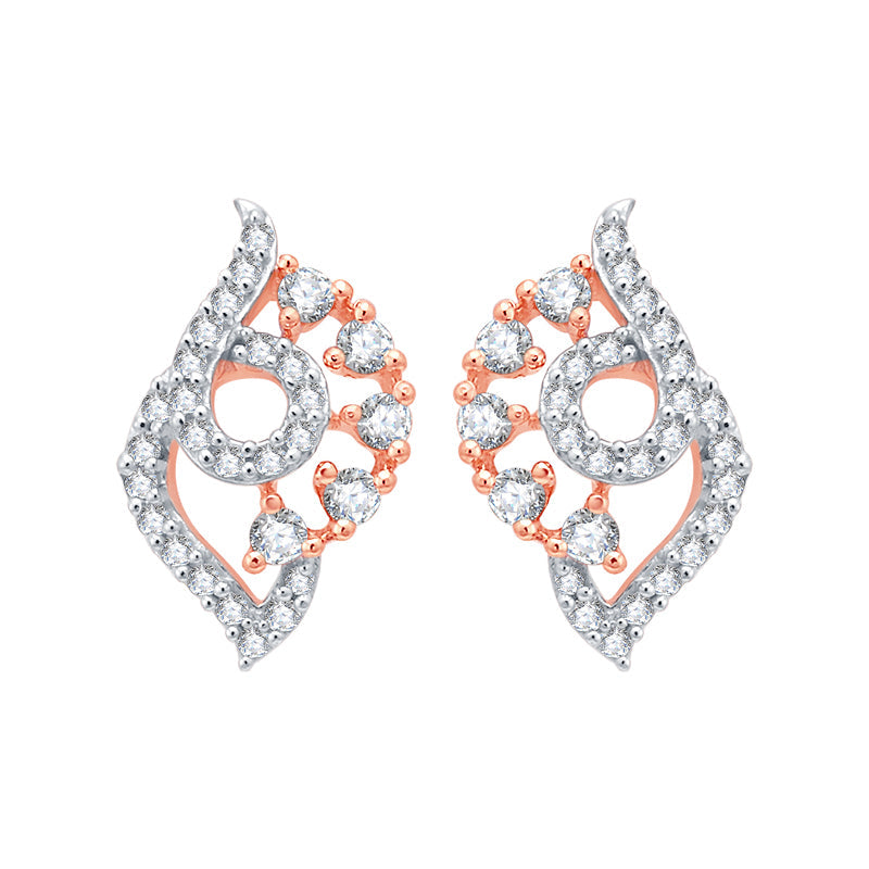Curved Cluster Diamond Earrings