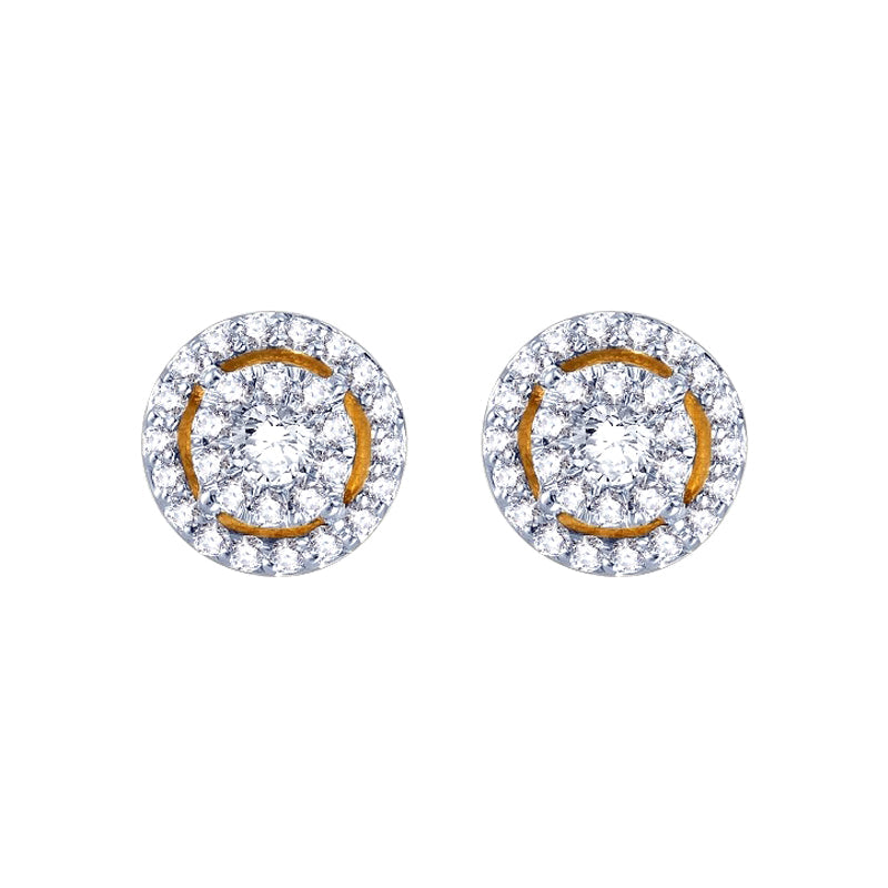 Classic Halo Stud Diamond Earrings
