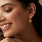 Curved Cluster Diamond Earrings